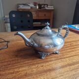 Silver-plated metal teapot in English style