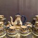 Tea service full coffee earthenware Quimper Henriot cups sugar bowl pot milk jar
