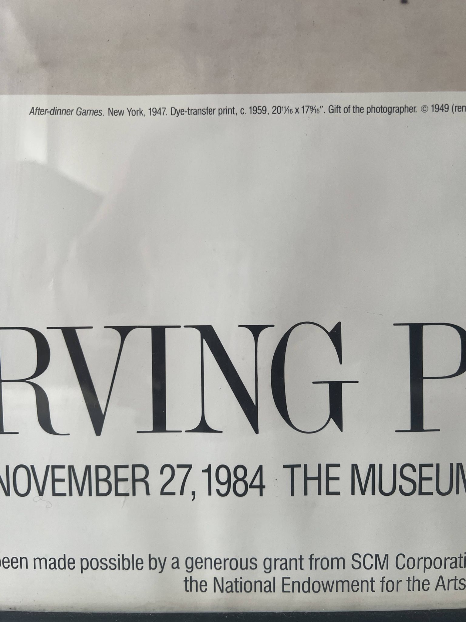 Original and official poster Moma New York, Irving Penn 1984