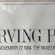 Original and official poster Moma New York, Irving Penn 1984