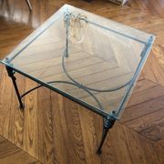 Table basse en verre et fer forgé
