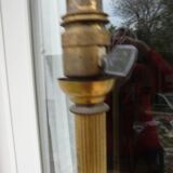 1950s tripod floor lamp in brass and gilded bronze