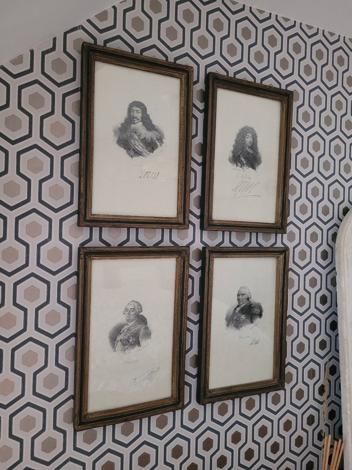 Set of 4 portraits of Kings of France