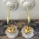 Paire d’appliques murales vintage en verre fleurs