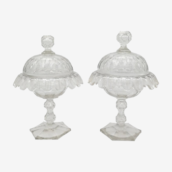 Pair of candy boxes, Cristal Val de Saint Lambert