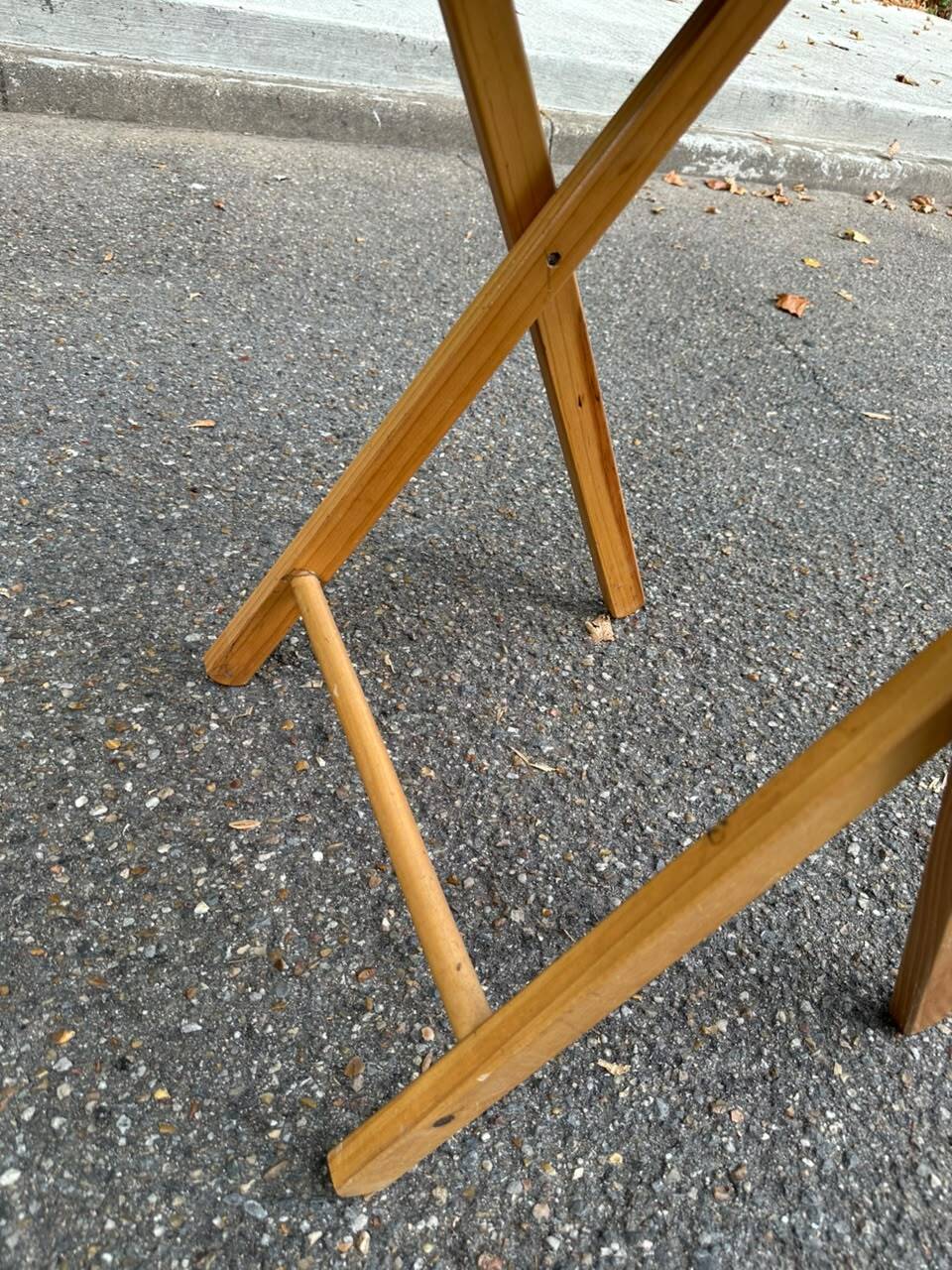 Folding wooden side table — Café des Mars Paris Vintage pattern