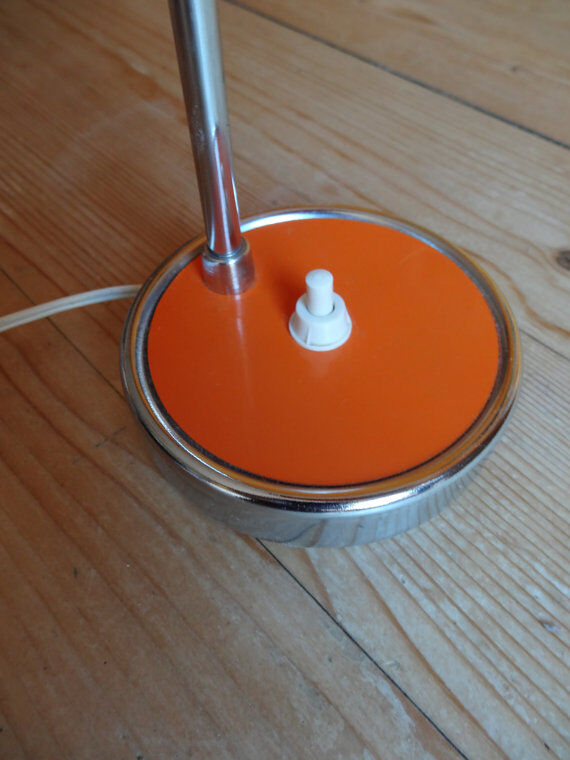 Lampe de bureau en métal orangé des années '50'