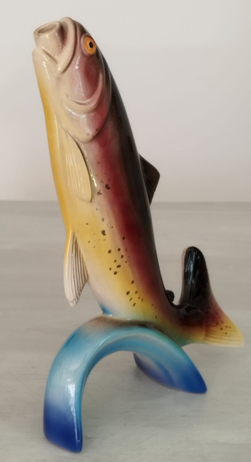Vintage earthenware fish bottle