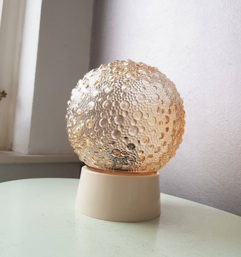 60s glass mid-century ceiling light