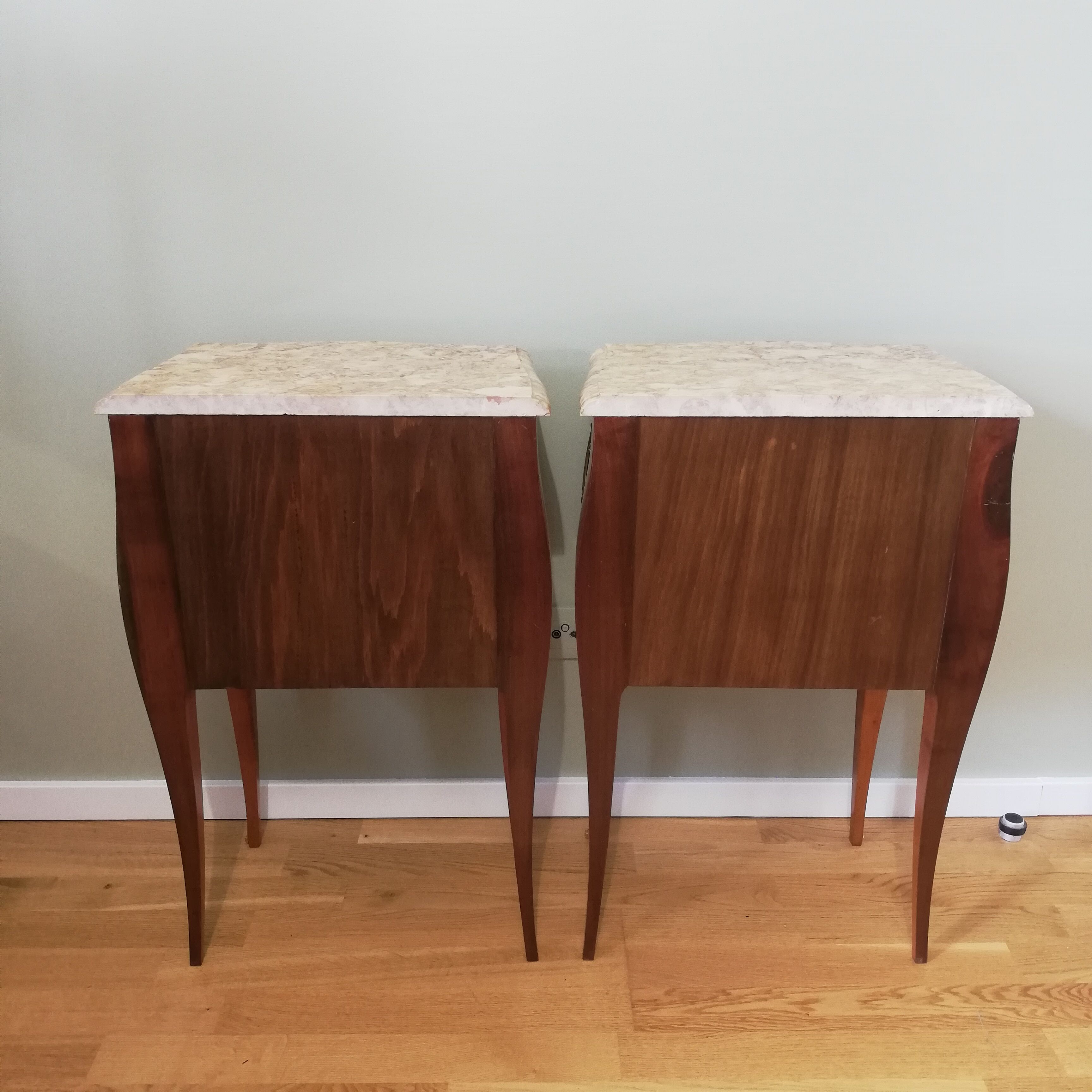 Pair of bedside tables in the form of a Louis XV style tomb