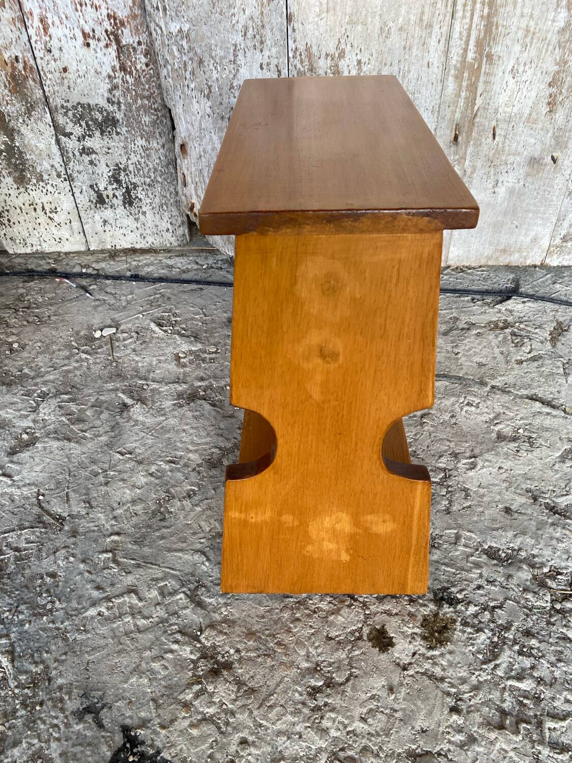 Accent Furniture Stool Wood Brutalist Vintage #D623