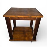 Art Deco wooden side table / serving trolley on wheels