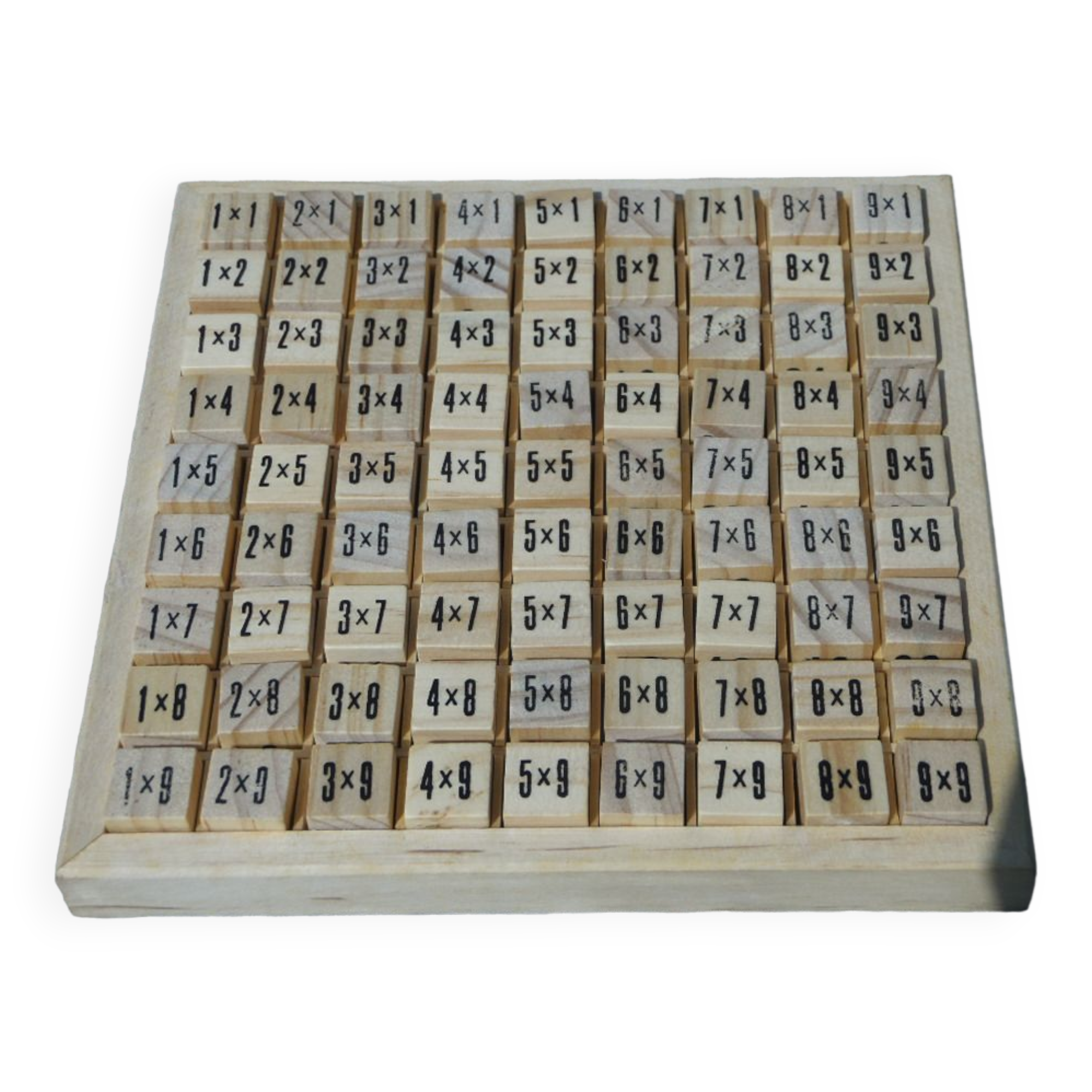Learning cube box multiplication tables
