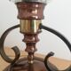 Pair of Ar Nouveau style copper and crystal table lamps vintage 1950s 50s