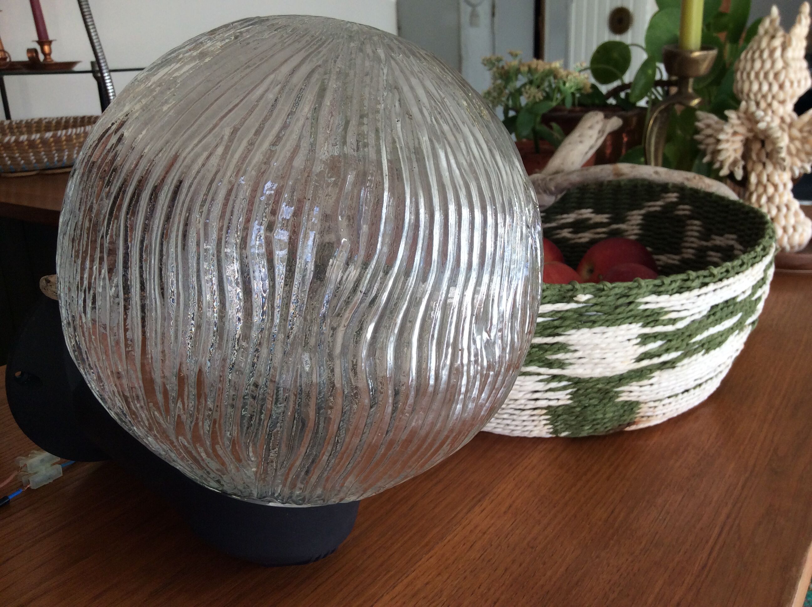 Glass ball globe wall lamp