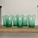 6 vintage emerald glass glasses