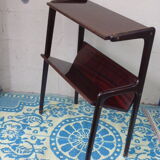 Table is varnished wood magazines