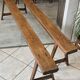 Pair of solid oak farmhouse benches 214cm for rustic table 1950