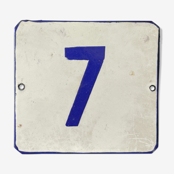 Number 7 vintage enamel house numbers made in europe house number room hotel