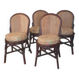 4 bamboo and cane chairs