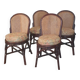 4 bamboo and cane chairs