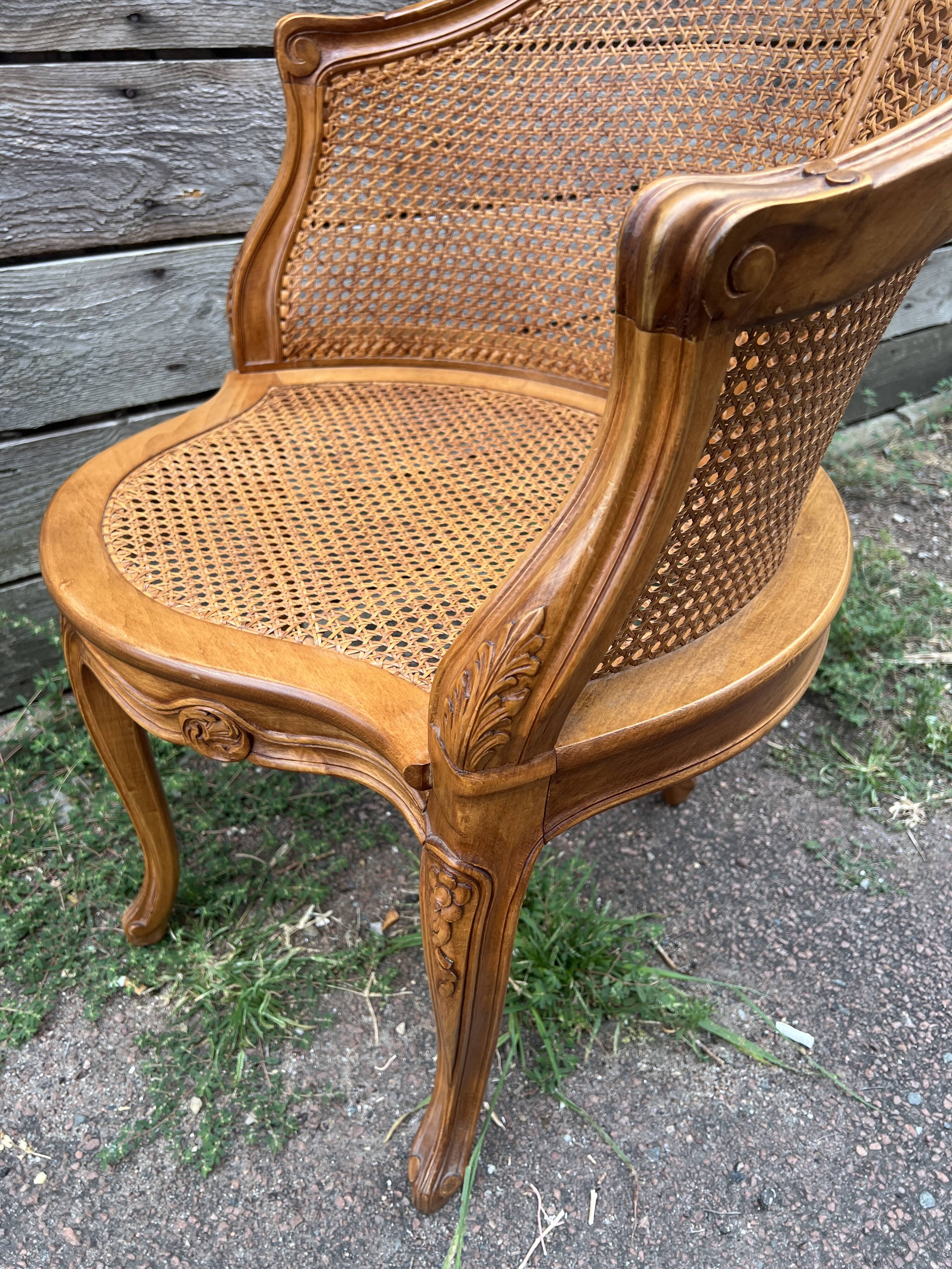 Louis XVI Style Caned Office Chair