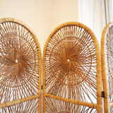 Rattan peacock screen