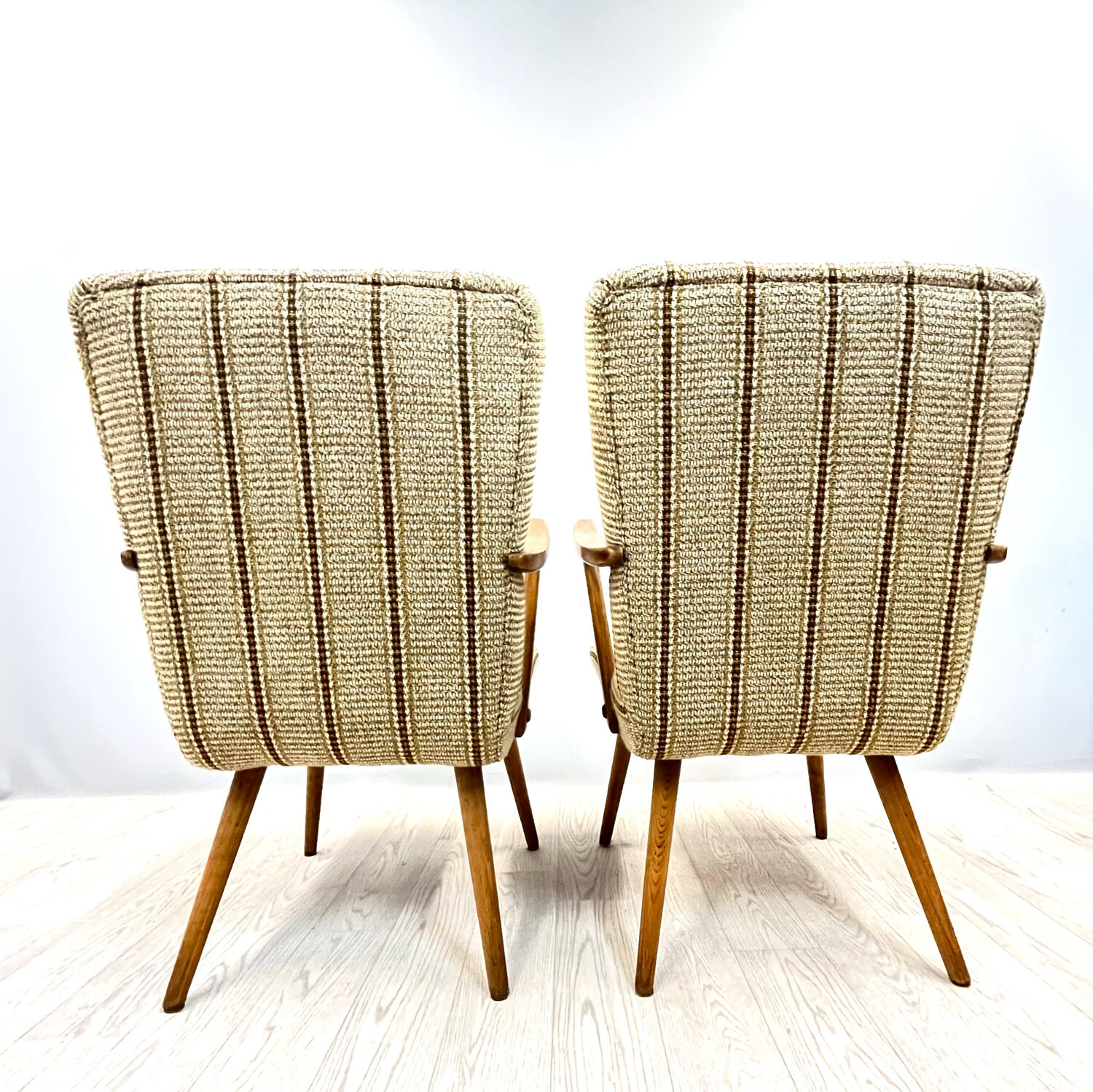A pair vintage Cocktail chairs with stripes