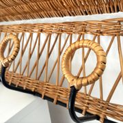 Porte manteau en fer et rotin Jacques Adnet 60s