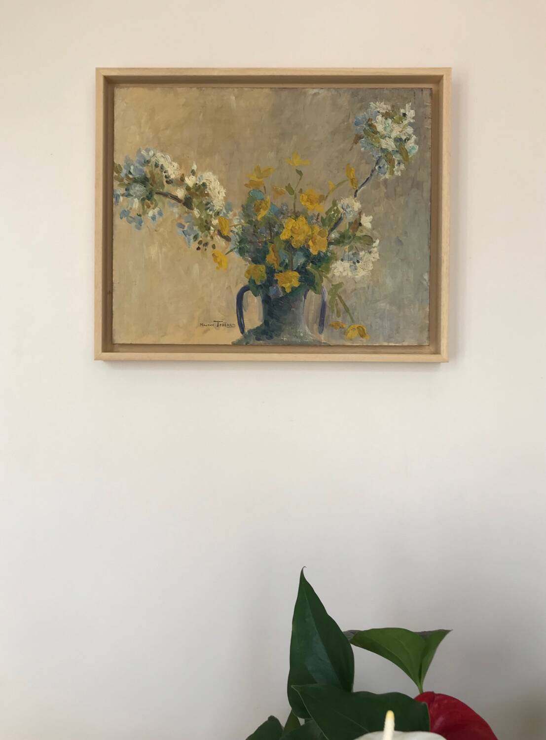 Oil on panel by maurice testard, 1880-1969. bouquet