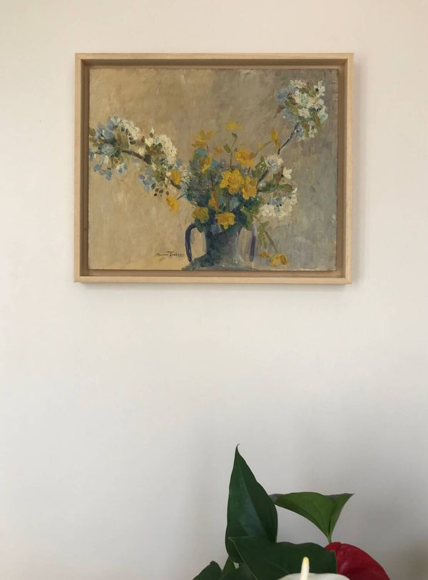 Huile sur panneau de maurice testard ,1880-1969.bouquet