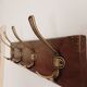 Rustic style wall coat rack – 50 cm – 4 metal hooks – Stained wood