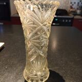Chiseled glass vase