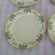 Lot de 4 assiettes plates en faïence de Sarreguemines motif Palmyre