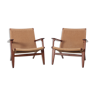 Pair of Scandinavian armchairs CH25 by Hans Wegner for Carl Hansen