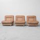 Ensemble de 3 poltrone modulari en tessuto beige anni '70 vintage modernariato