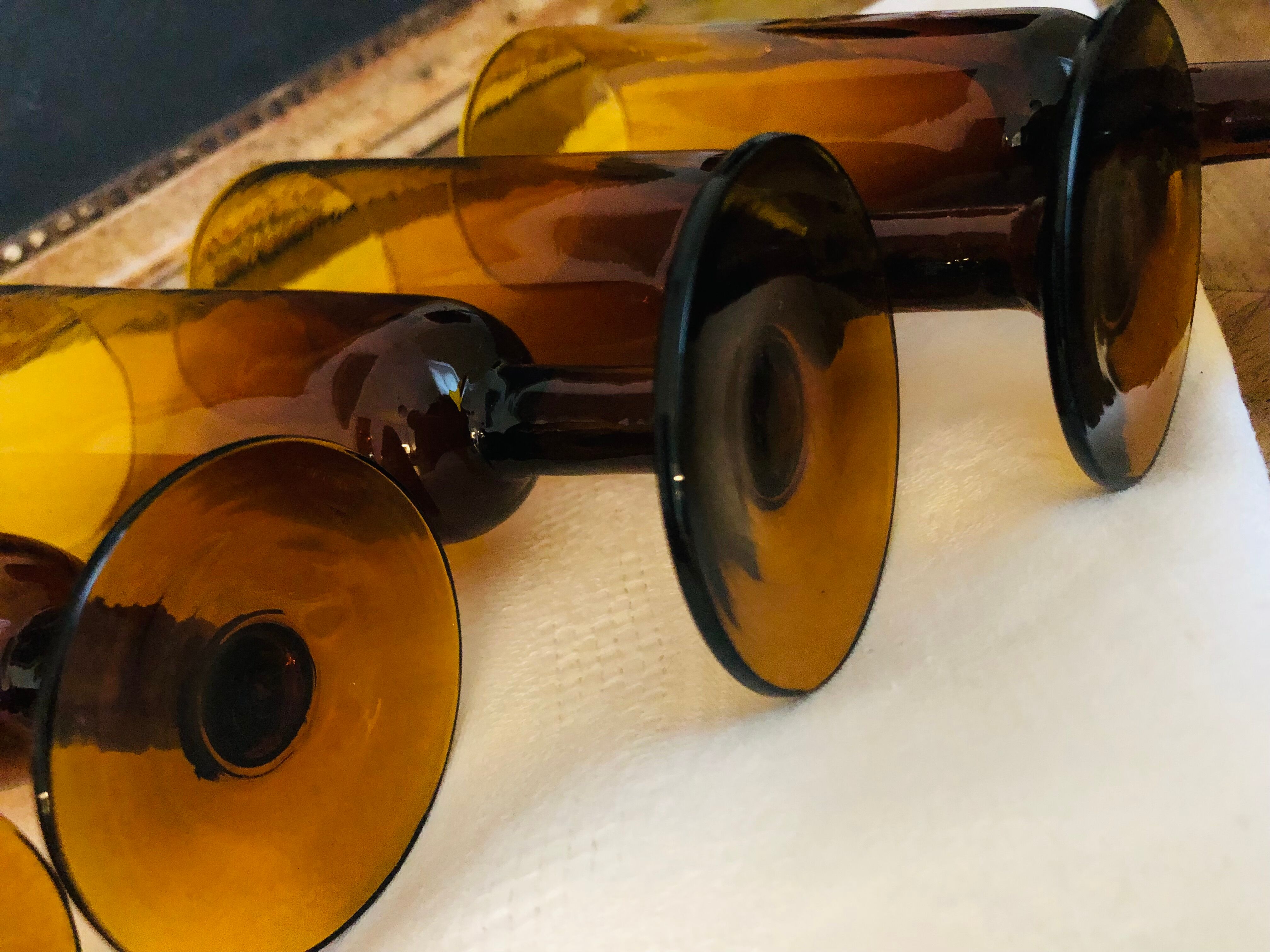 Flutes à champagne ambrées