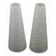 Pair of French vintage retro white opaque patterned glass replacement shades.