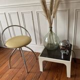 Chrome designer swivel tripod chair