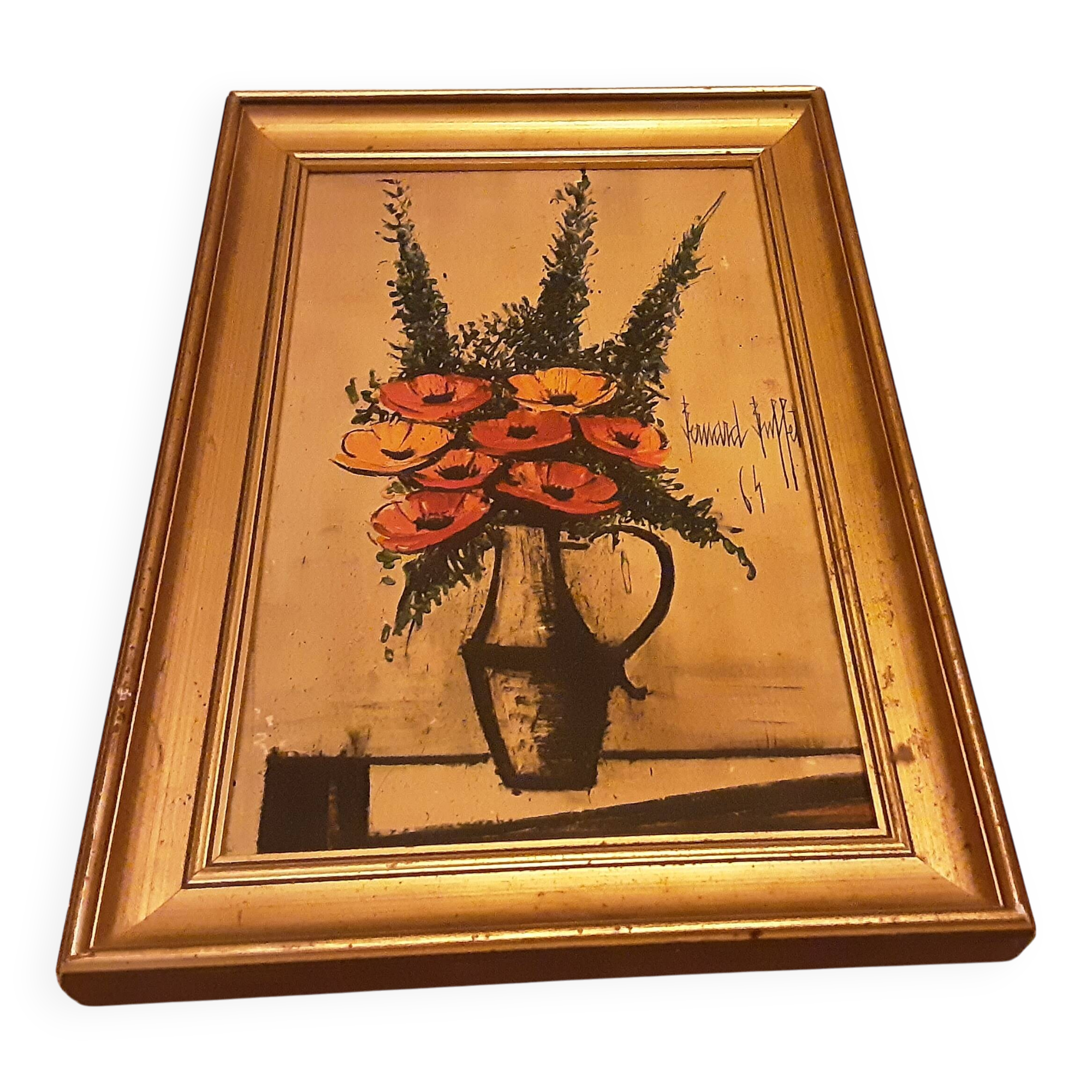 PAINTING REISSUE ERNARD BUFFET BOUQUET OF FLOWERS
