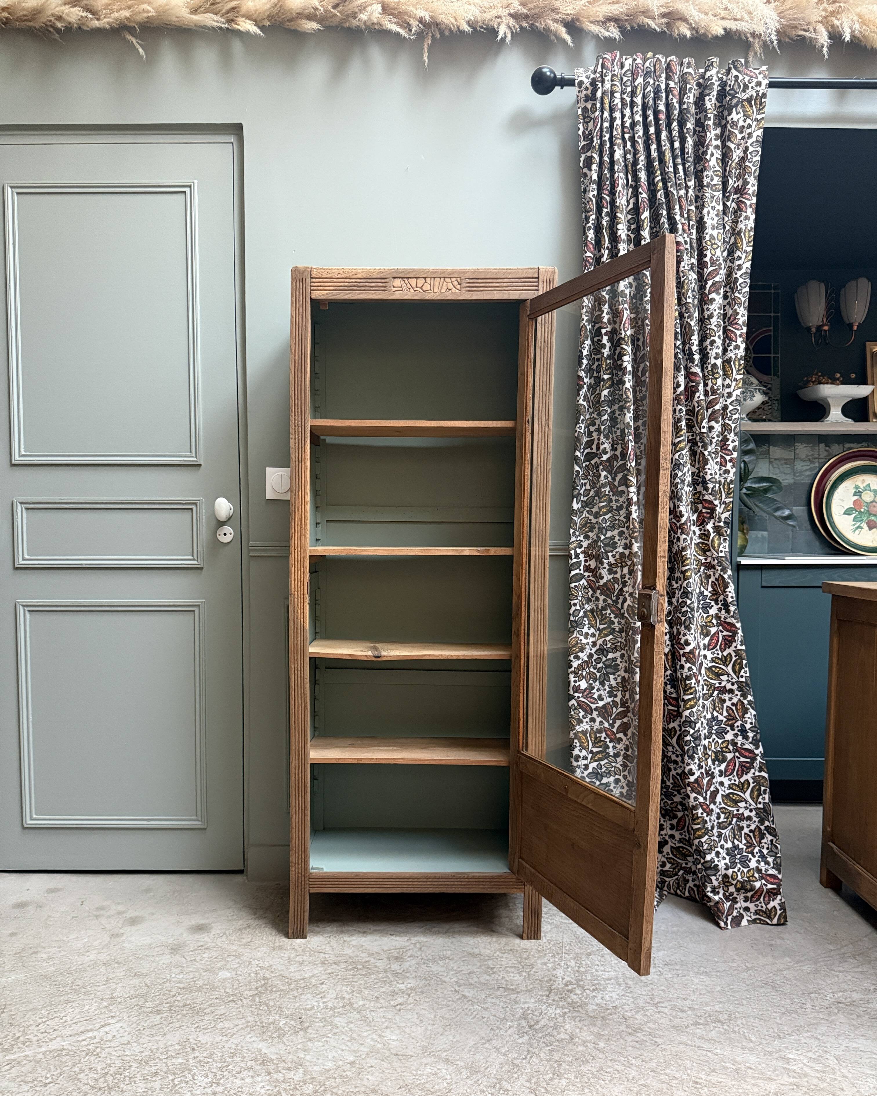 Vitrine parisienne Art Déco en chêne (rénovée)