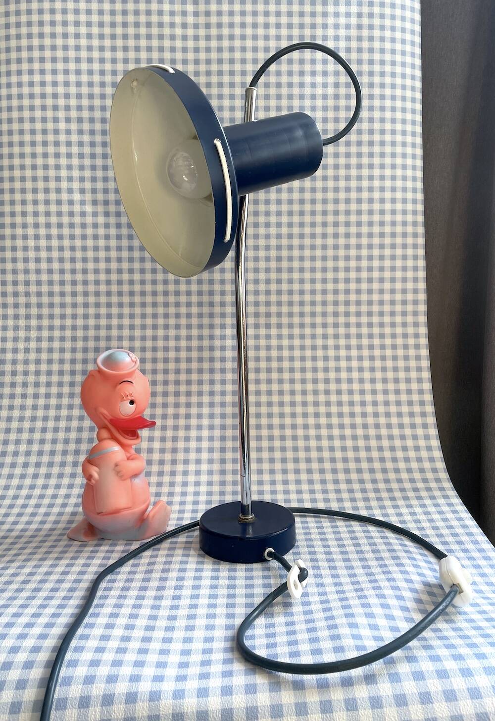 Vintage blue metal desk lamp