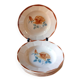 6 assiettes à soupe Sarreguemines Digoin vintage