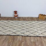 Handmade wool Berber rug 295 X 117 CM