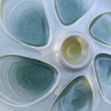 4 green/yellow oyster plates from Salins, 1970