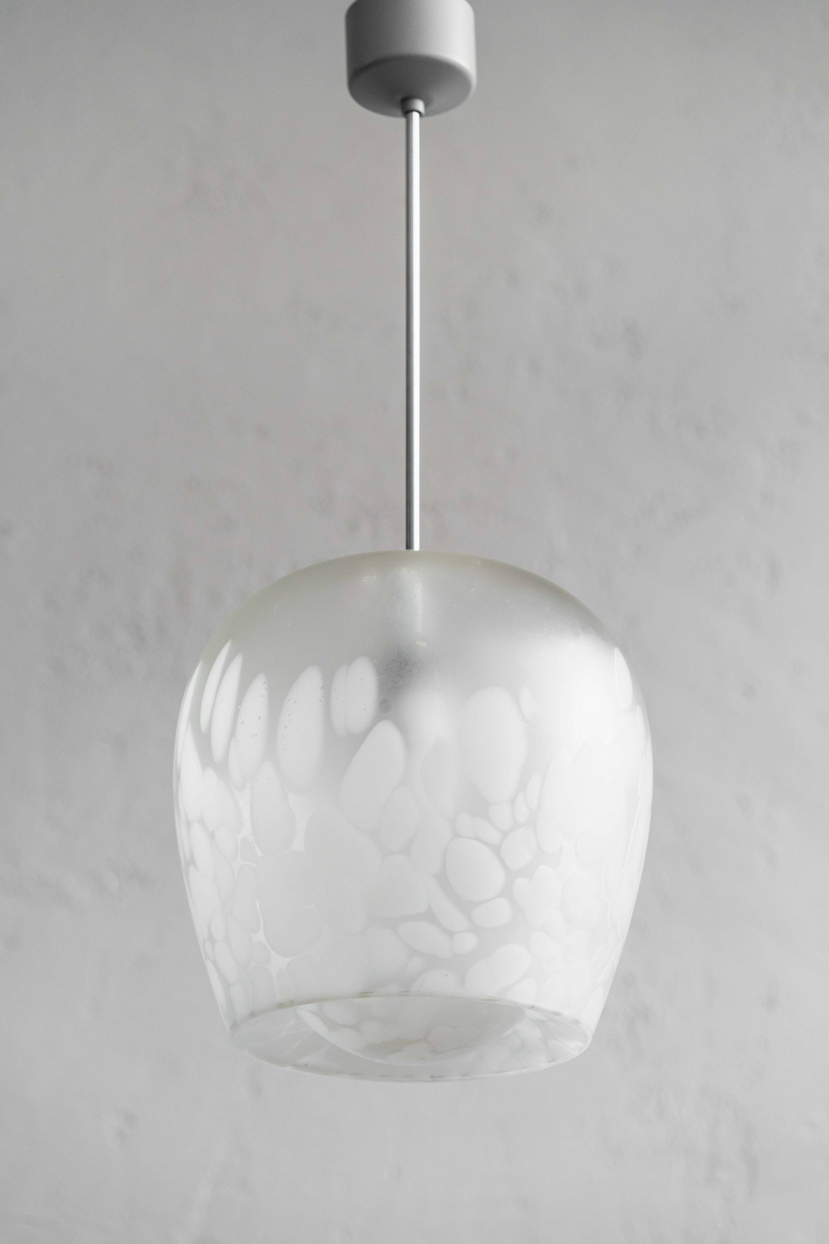 Czechoslovak Flakestone Glass Hanging Lamp, 1970s
