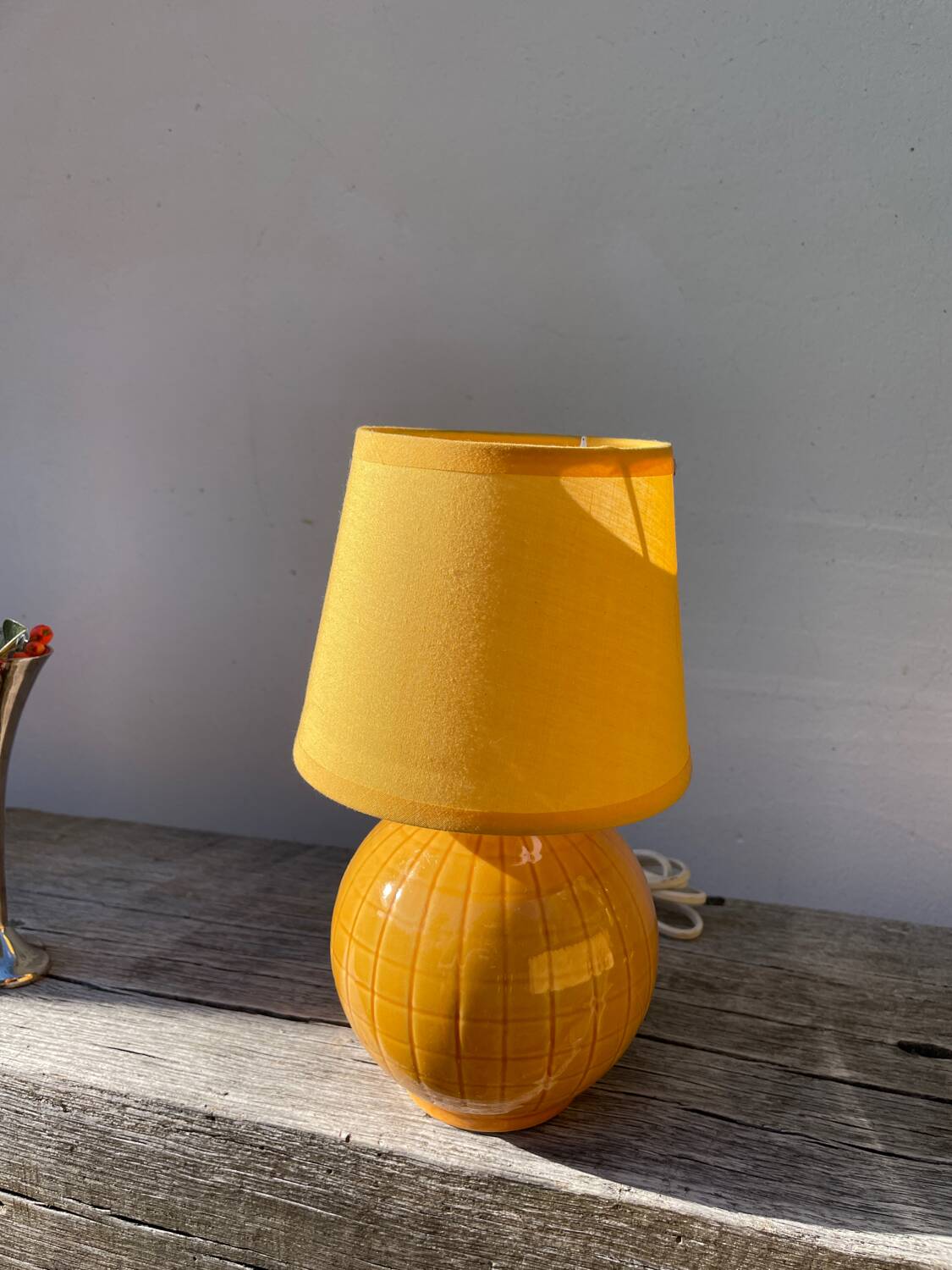 Yellow ceramic ball lamp 1990