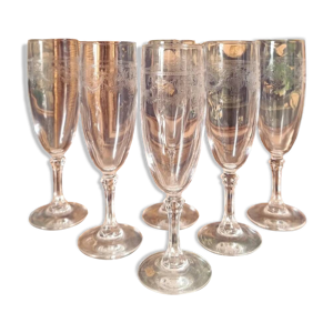 6 flûtes en cristal