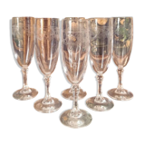 6 crystal flutes