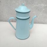 Pale green enamelled coffee maker